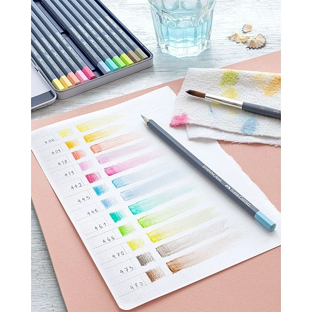 Faber-Castell Goldfaber Aqua Pencils, 12 pastel colors