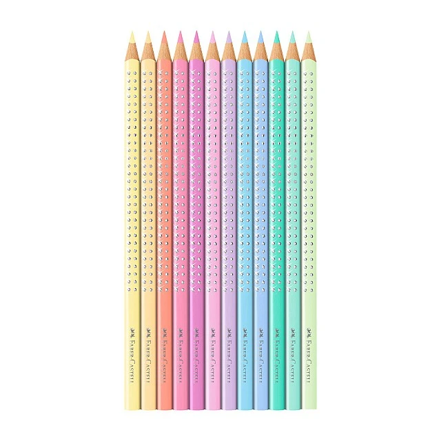 Faber-Castell Sparkle pencils, 12 pastel colours, metal tin
