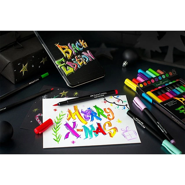Faber-Castell Моливи Black Edition, 12 цвята, в метална кутия