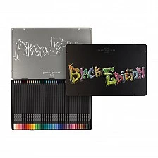 Faber-Castell Black Edition pencils, 36 colours, metal tin