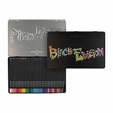 Faber-Castell Black Edition pencils, 36 colours, metal tin