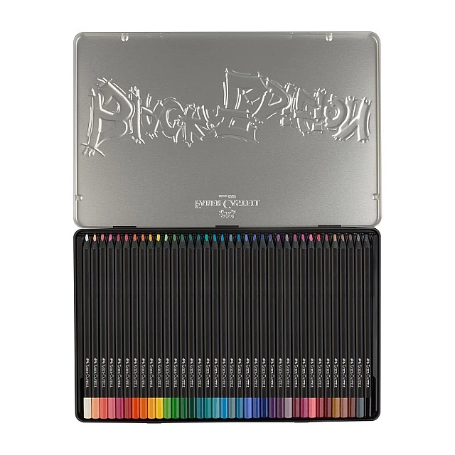 Faber-Castell Black Edition pencils, 36 colours, metal tin