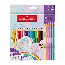 Faber-Castell Grip 2001 coloured pencils, 18 standard and 6 glitter colours