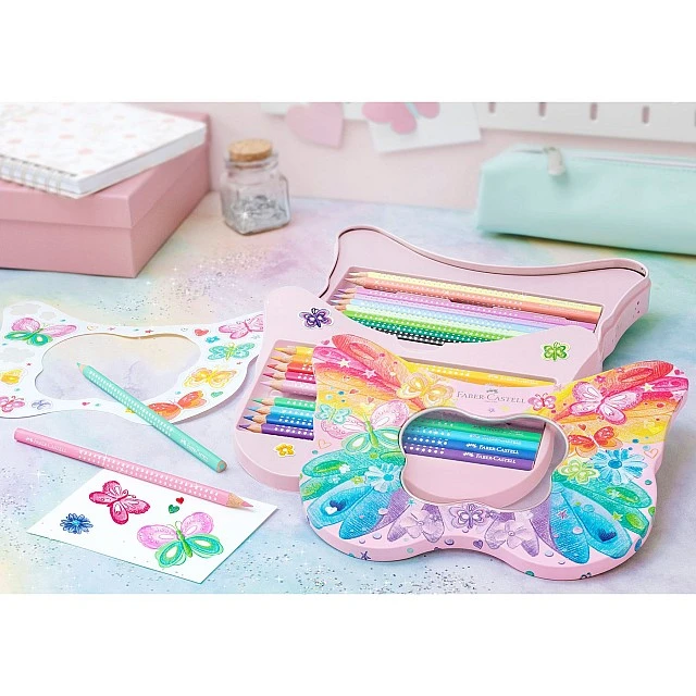 Faber-Castell Sparkle coloured pencils, butterfly box, 20 colours