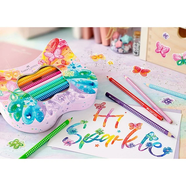 Faber-Castell Sparkle coloured pencils, butterfly box, 20 colours