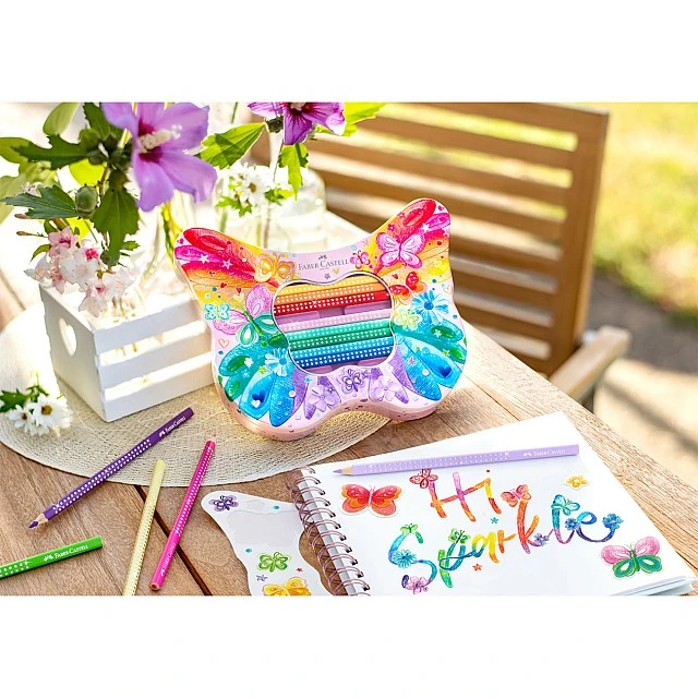Faber-Castell Sparkle coloured pencils, butterfly box, 20 colours