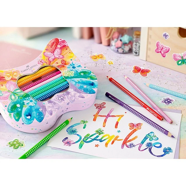 Faber-Castell Sparkle coloured pencils, butterfly box, 20 colours