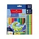 Faber-Castell Grip 2001 coloured pencils - Dinosaur, 18 standard, 3 neon and 3 metallic colours