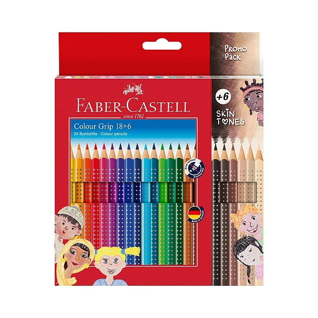 Faber-Castell Grip 2001 Skintones coloured pencils, 18+6 colours