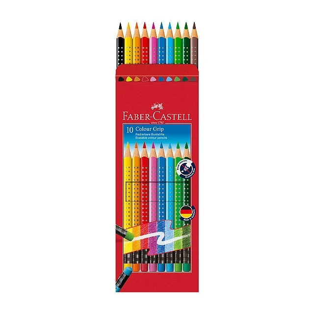 Faber-Castell Grip 2001 erasable pencils, 10 colours