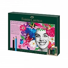 Faber-Castell Polychromos colored pencils, 36 colors and Pitt Graphite Matt black graphite pencils, 6 pieces, in a box