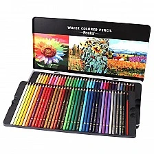 Foska Watercolor pencils, 72 colors, in a metal box