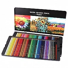 Foska Watercolor pencils, 72 colors, in a metal box