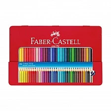 Faber-Castell Grip 2001 pencils, 36 colours, metal tin