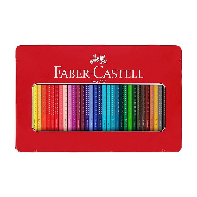 Faber-Castell Grip 2001 pencils, 36 colours, metal tin
