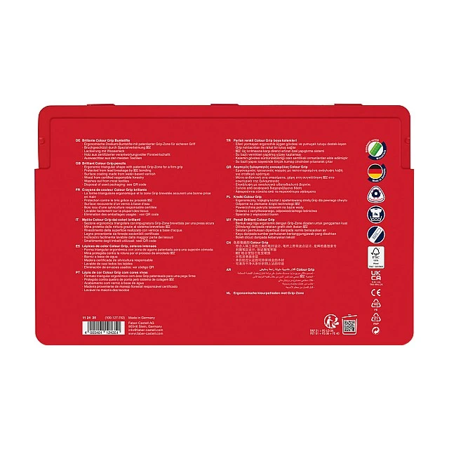 Faber-Castell Grip 2001 pencils, 36 colours, metal tin
