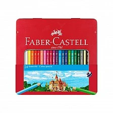 Faber-Castell Castle coloured pencils, 24 colours, metal tin