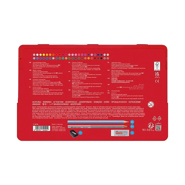 Faber-Castell Castle coloured pencils, 48 colours, metal tin