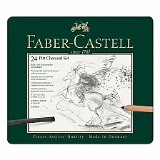 Faber-Castell Pitt Charcoal set, 24 pieces in a metal box