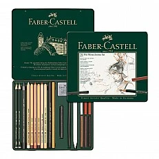 Faber-Castell Комплект моливи Pitt Monochrome, 21 броя в метална кутия