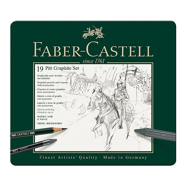 Faber-Castell Pitt Graphite pencil set, 19 pieces in a metal box