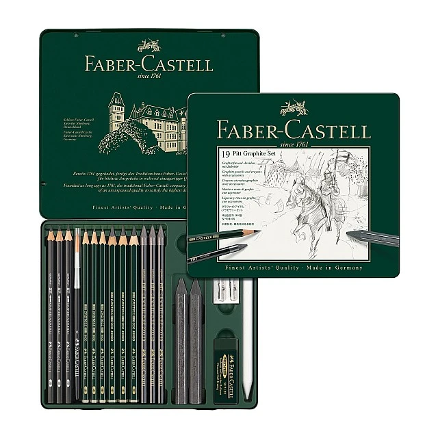 Faber-Castell Pitt Graphite pencil set, 19 pieces in a metal box