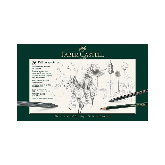 Faber-Castell Pitt Graphite pencil set, 26 pieces in a metal case