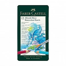 Faber-Castell Акварелни моливи Albrecht Dürer, 12 цвята, в метална кутия