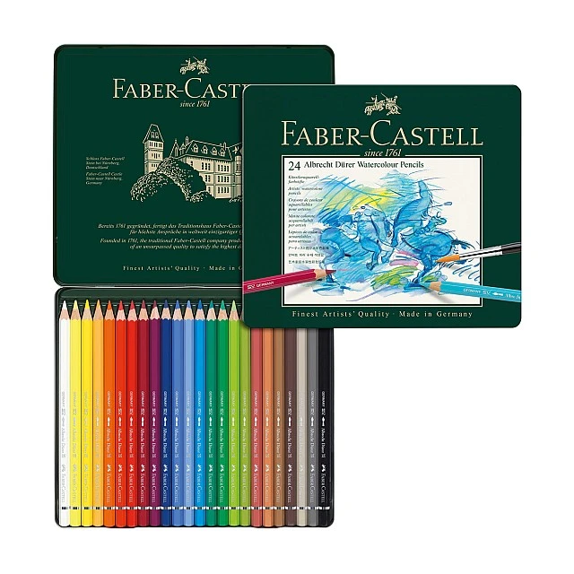 Faber-Castell Акварелни моливи Albrecht Dürer, 24 цвята, в метална кутия