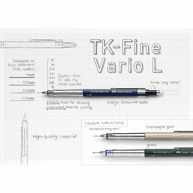 Faber-Castell TK-Fine Vario L mechanical pencil, 0.5 mm, indigo