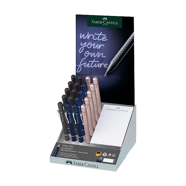 Faber-Castell Grip 2011 mechanical pencil silver, 20 pieces display