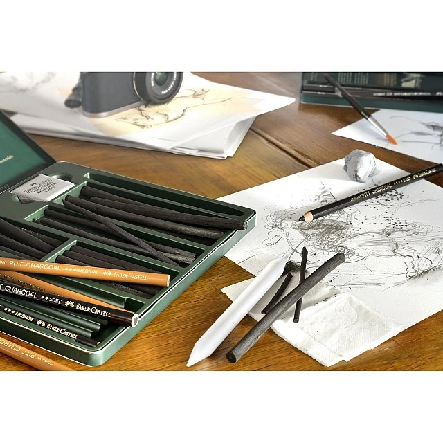 Faber-Castell Pitt pressed charcoal pencil 2899, extra soft, box of 12