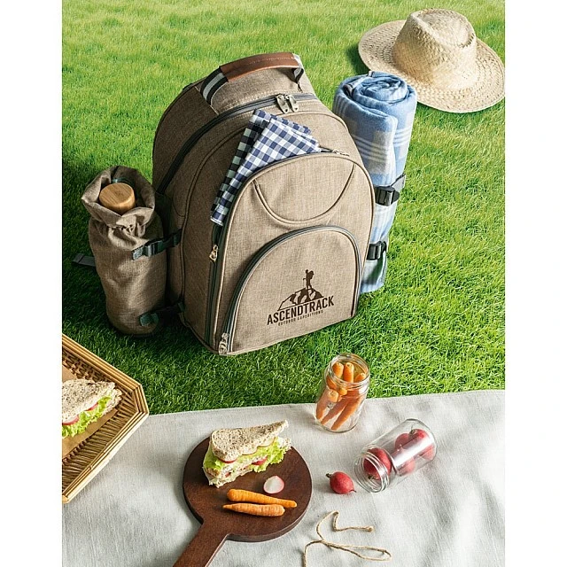 Hi!dea Picnic backpack with accessories, light brown