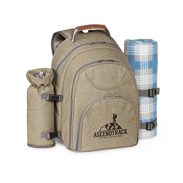 Hi!dea Picnic backpack with accessories, light brown