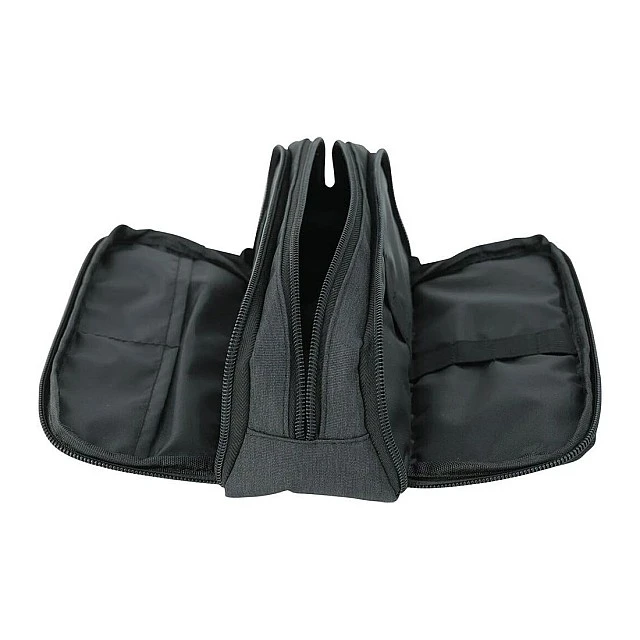 Eberhard Faber Toiletry bag, three compartments, anthracite, empty