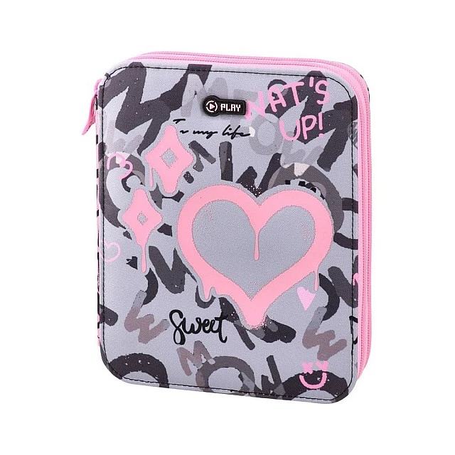 Statovac Double Grande toiletry bag, with two zippers, full, pink
