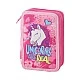 Statovac Triple Decker Toiletry Bag - Unicorn, with three zippers, full