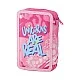 Statovac Triple Decker Toiletry Bag - Unicorn, with three zippers, full