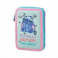Best Double Decker Toiletry Bag - Stitch, with two zippers, full
