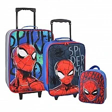 Set of two suitcases and a backpack Best TB12, Spiderman, polyester