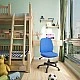 RFG Children’s chair Candy Foot Black, damask, blue seat, blue backrest