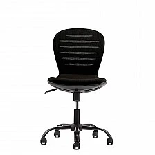 RFG Детски стол Flexy Black, дамаска и меш, черна седалка, черна облегалка