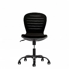 RFG Детски стол Flexy Black, дамаска и меш, черна седалка, черна облегалка