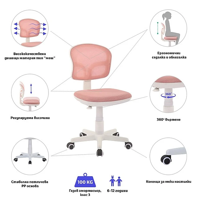 RFG children’s chair Honey White pink