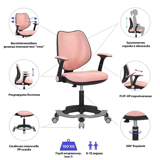 RFG children’s chair Sweety Black pink
