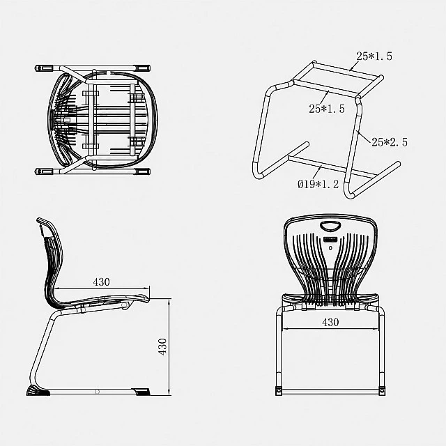 RFG Maxima C student chair, 43 x 45 x 43 cm, blueberry