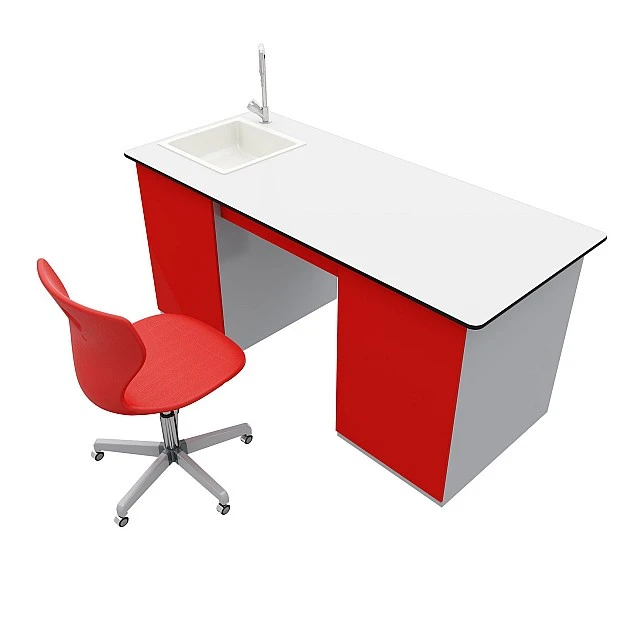 RFG teacher’s table laboratory 160 x 70 x 75 cm red/white