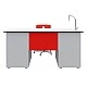 RFG teacher’s table laboratory 160 x 70 x 75 cm red/white