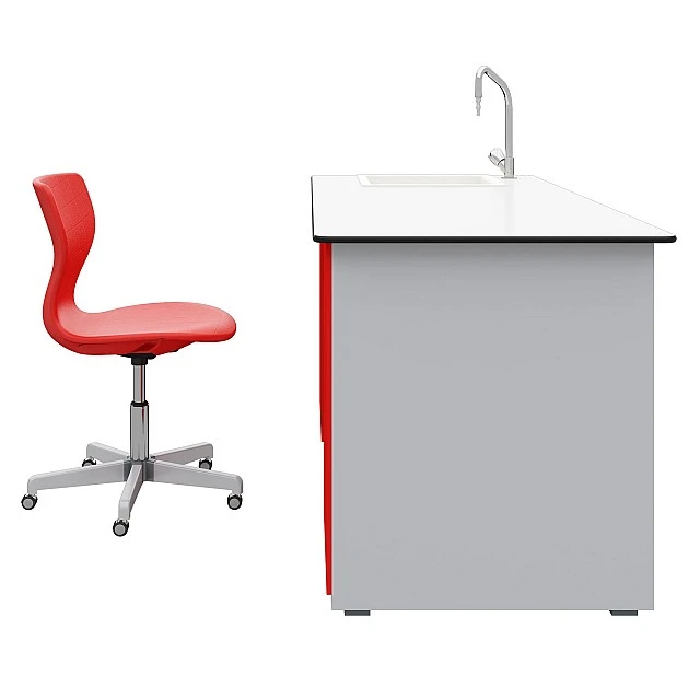 RFG teacher’s table laboratory 160 x 70 x 75 cm red/white