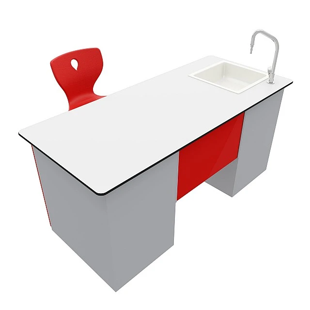 RFG teacher’s table laboratory 160 x 70 x 75 cm red/white